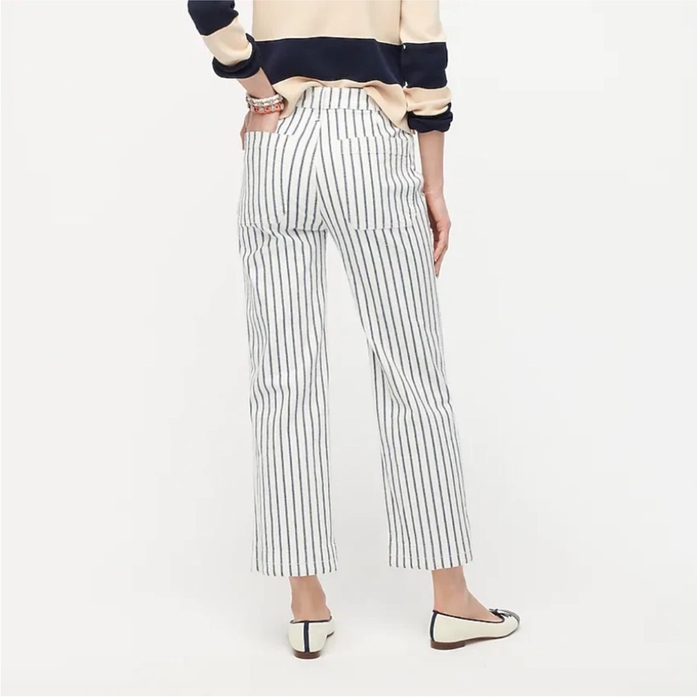 J. Crew Slim wide-leg jean in stripe, Ivory Indigo, 26 Inseam, Size 27